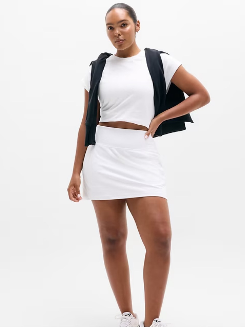 Athleta Salutation Stash 14.5 Skort White Small Tennis Pickleball Skirt Pockets